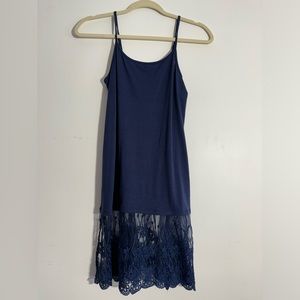 Zenana Premium Small Navy Blue Layering lace slip